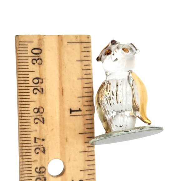 Vintage‎ Swarovski Crystal Barn Owl Miniature with Gold Plated Accents Mirror - Picture 6 of 6